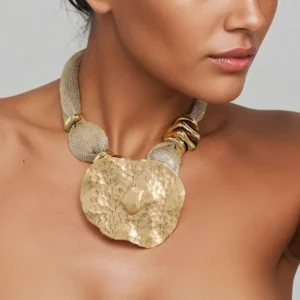 Statement Retro Style Exaggerated Necklace Geometry Pendant for Women Girl Wedding Party Jewelry