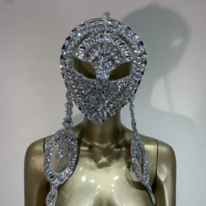 Shiny Rhinestone headwear Nightclub DJ Singer Crystal Mask Decoration Party Stage Accessories Performance Adornment